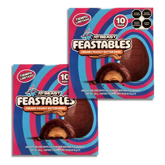 2 Pack Mr Beast Chocolate Huevo Relleno De Peanut Butter