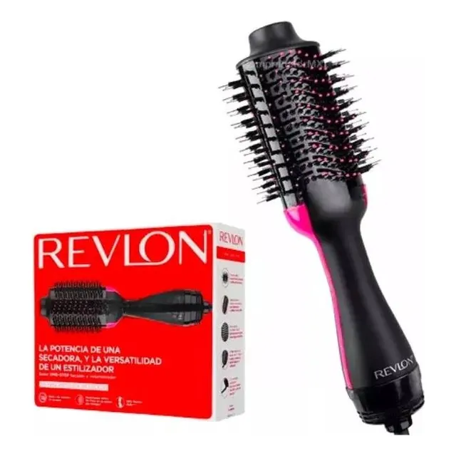 Cepillo Electrico De Aire Secador De Cabello Rizador Revlon Negro