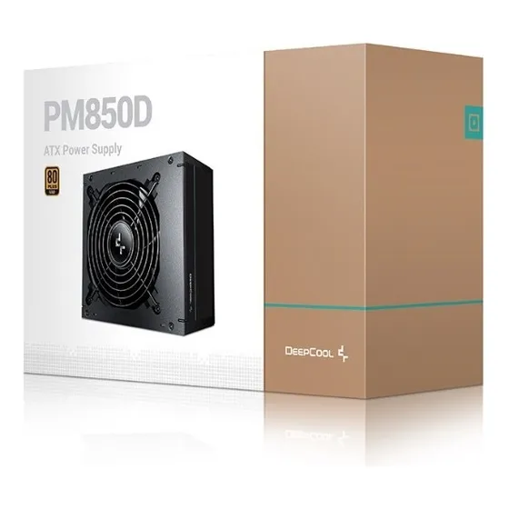 Deepcool PM850d, fuente negra de color dorado de 850 W, 110 V/220 V