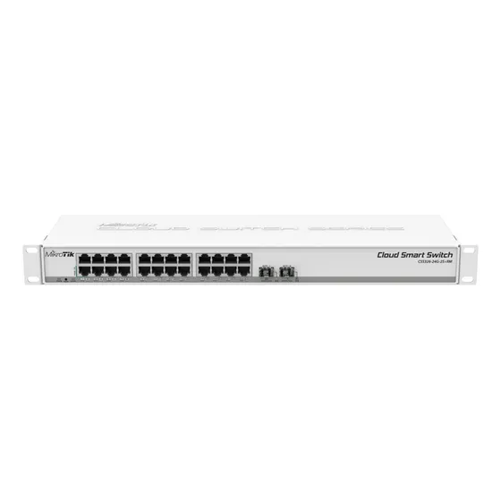 Switch  24 Ptos Gigabit Y 2 Ptos Fibra Opt. Mikrotik. Admin