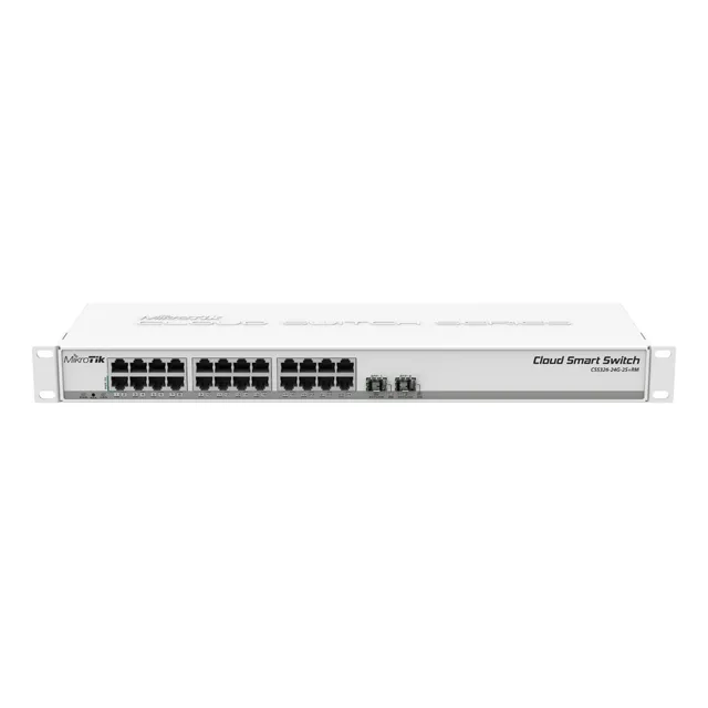 Switch  24 Ptos Gigabit Y 2 Ptos Fibra Opt. Mikrotik. Admin