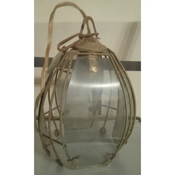 Lámpara Dorada De Techo 4vidrios