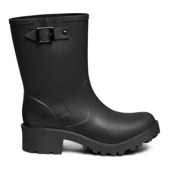 Botas Botín Dama Caucho Impermeable Lluvia Pvc Tacón Mujer