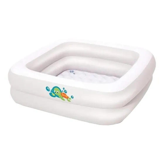 Pileta inflable cuadrada Bestway Up, In & Over 51116 de 86cm x 86cm x 25cm blanca