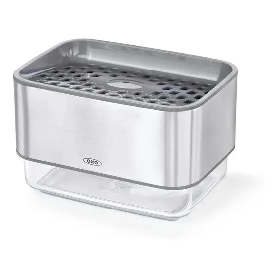 Suporte Para Detergente E Esponja Em Aço Inox 400 Ml Oxo