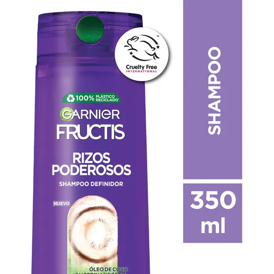 Shampoo Fructis Rizos Poderosos de lavanda en botella de 350mL de 350g por 1 unidad