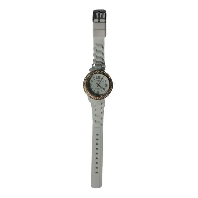 Reloj Para Dama Blanco Quarzo Q & Q 5 Bar Water Resistent