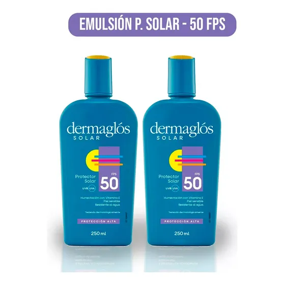 Set Protector Solar Dermaglos Emulsion Fps50 250ml 2unidades