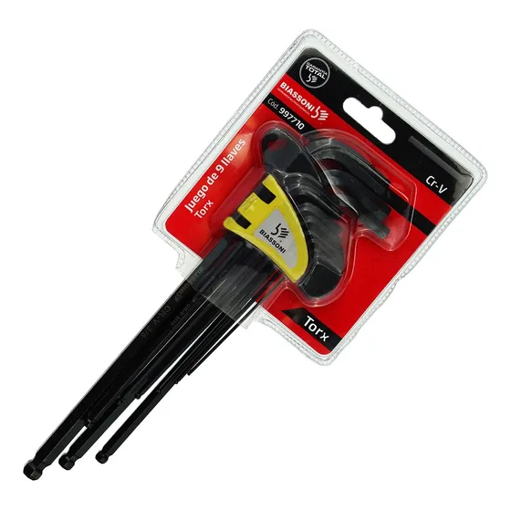 Set Llaves Allen -pta Torx 9 Pz - Biassoni Color Negro