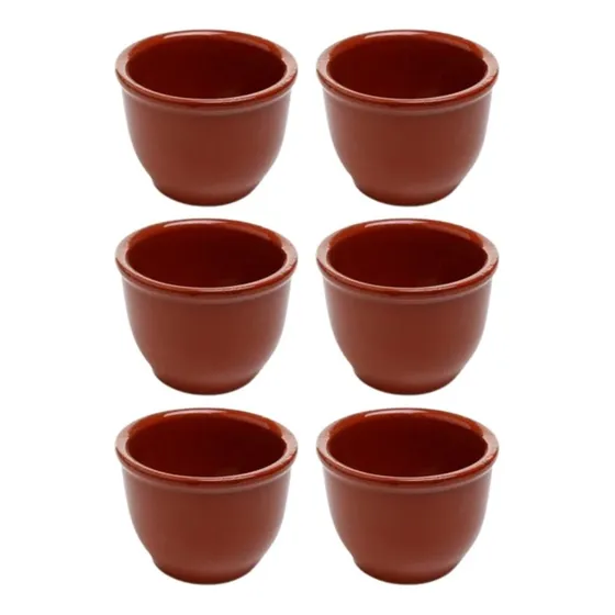 6 Cumbuca Alta Barro N°0 500ml Arroz Feijão Motta Buffet