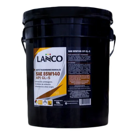 Aceite Engranaje Lanco Automotriz Sae 85w140 Gl5 Paila 19lts