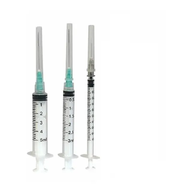 Jeringa Descartable Con Aguja 1ml 3ml 5ml