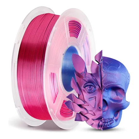 Filamento Silk Pla+ Jayo 1.1kg Doble Color, Brillante Y Liso Color Red Blue