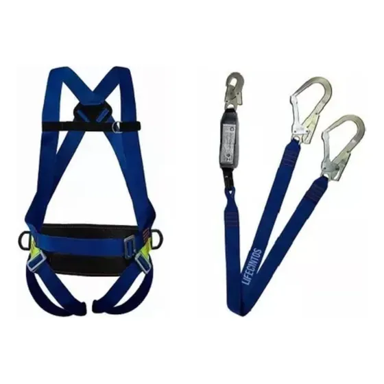 Life 2004 e 6002 cinto 3 pontos e talabarte com abs y altura segurança epi cor azul