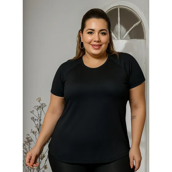 Camiseta Feminina Dry Fit Plus Size Alta Qualidade