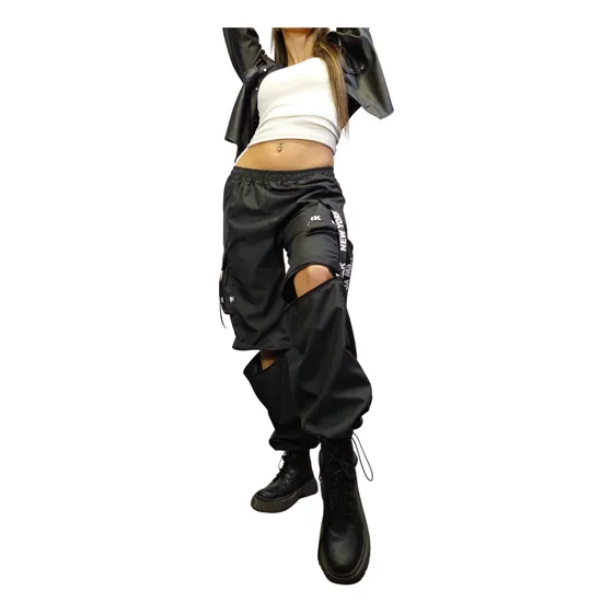 Pantalon Parachute Desmontable Bermuda Cargo Jogger Oversize
