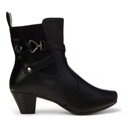 Bota Chelsea Feminina 73241 Com Cano Curto Preto Mooncity Preto Liso 37 Br