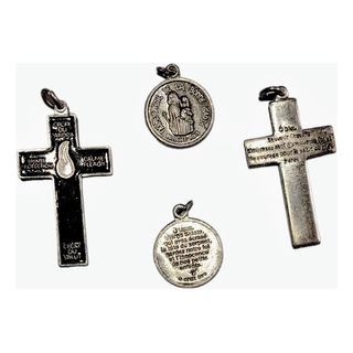 1 Cruz Del Perdón Negra + Medalla Virgen Buen Amparo 1 Cruz Del Perdón Negra + Medalla Virgen Buen Amparo