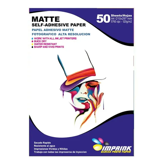 Papel Adhesivo Matte A4/128g 100 Hojas