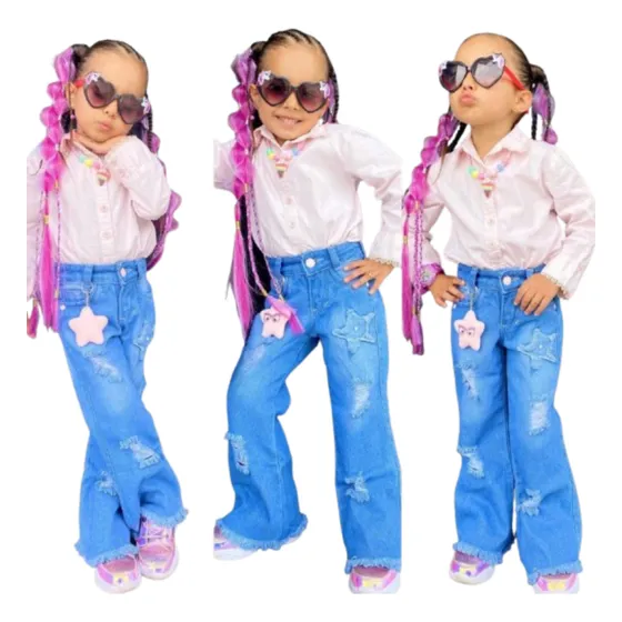 Jeans Anchos A La Moda Para Niña