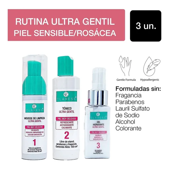 Rutina Ultra Gentil Para Piel Sensible O Roséacea  Claress