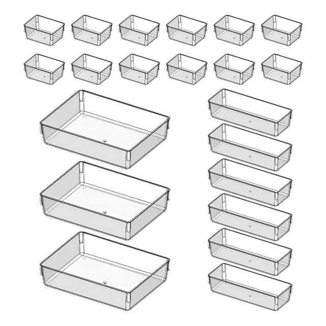 Kit 21 Organizador Multiuso Modular Gavetas Acrílico Cristal Kit 21 Organizador Multiuso Modular Gavetas Acrílico Cristal