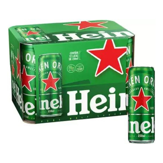 Cerveja Lager Heineken Lata 350ml Com 12 Unidades Cerveja Lager Heineken Lata 350ml Com 12 Unidades