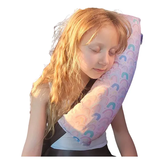 Protector Para Cinturón Almohada De Auto Niños Bebés Color Arcoíris