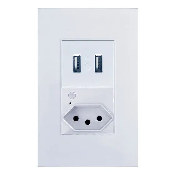 Tomada Inteligente Usb Duplo Embutir Parede 16a Wifi Jwcom