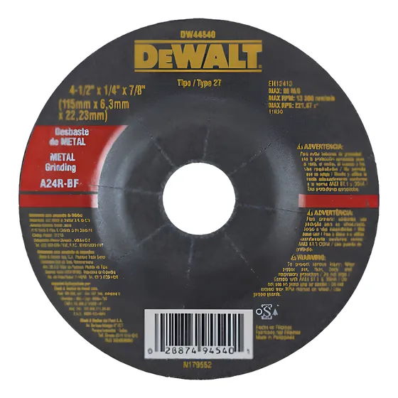 Disco Desbaste 4-1/2  X 1/4 Pulgadas Dewalt