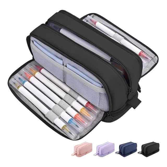 Estuche Lapicera Doble Nivel Organizador Lápices 6 Espacios