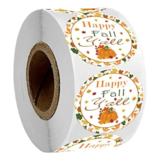 Calcomanías De Feliz Otoño Y'all, Etiquetas De