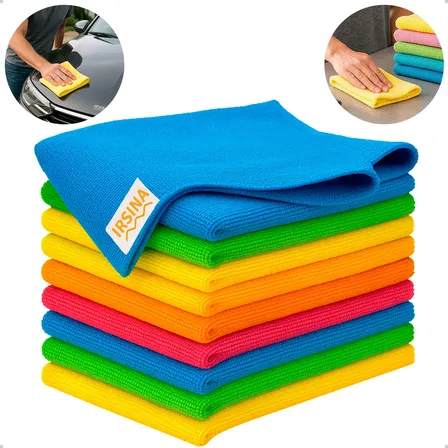 Kit 10 Pano Microfibra Flanela Limpeza Geral Multiuso Alta Absorção Sem Fiapos Irsina
