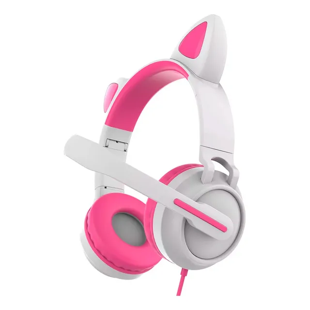 Auriculares Orejas Gato Microfono Luces Led Usb Plug Ej-z58