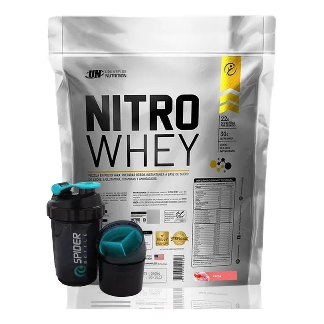 Nitro Whey 5kg + Shaker 3 Cuerpos ¡ Envio Gratis !