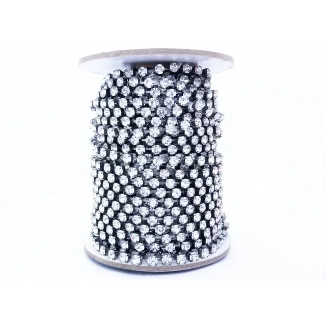 Rolo Strass Ss6, Pp14 Crístal Amarrado Com 10 Metros