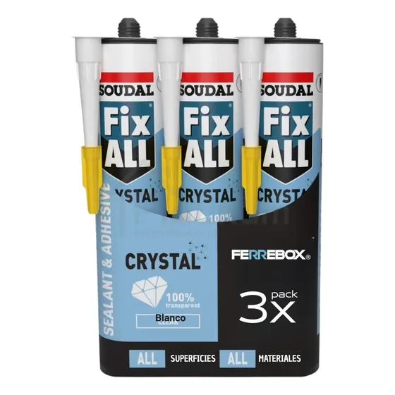 X 3 Super Adhesivo Fix All Crystal Transp 290 Ml | Soudal