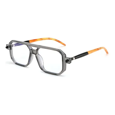 Lentes Feisedy Anti Luz Azul Mujer Hombre Estilo Piloto 70s Para Computadora Color Gris Transparente