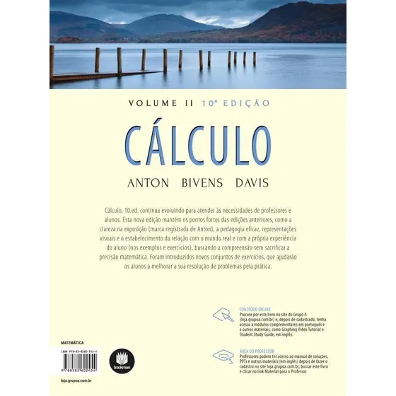 Cálculo: Volume Ii, De Anton, Howard / Davis, Stephen R. / Bivens, Irl / Bivens, Irl C. / Davis, Stephen L.., Vol. 2. Editorial Bookman, Capa Mole, Edição 2014-09-08 00:00:00 Em Português
