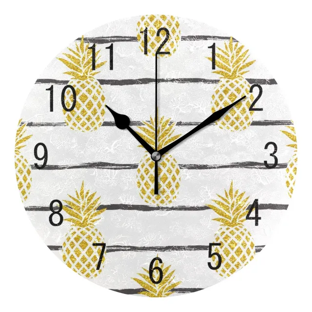 Alaza Home Decor Verano Oro Piña Raya Acrilico Redondo 9.5 
