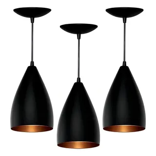 Kit 3 Pendentes Vegas Luminåria Decoração Luxo Sala Cozinha Kit 3 Pendentes Vegas Luminåria Decoração Luxo Sala Cozinha
