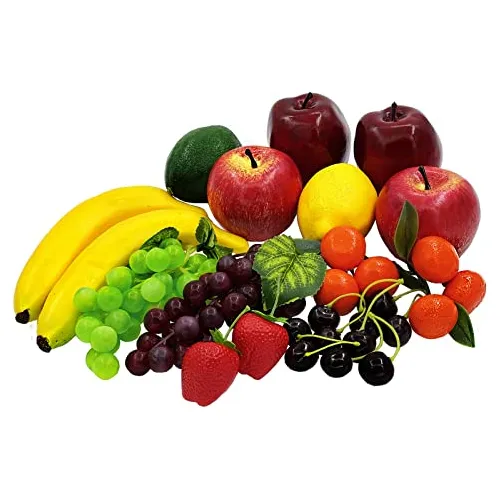 23 Pcs Fruta Falsa, Estilo Real De La Decoración De 3jfff