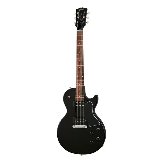 Guitarra eléctrica Gibson Modern Collection Les Paul Special Tribute de caoba ebony satin satin con diapasón de palo de rosa