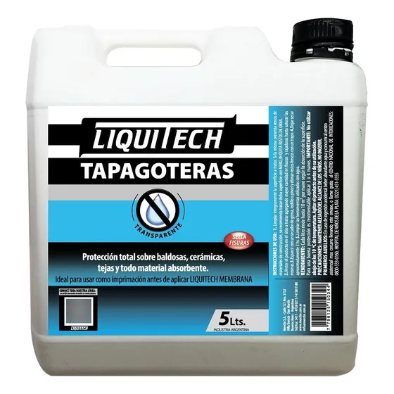 Tapa Goteras Impermeabilizante Transparente Liquitech X 5 L