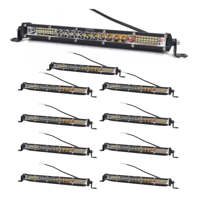 10 Pieza Barra Slim Led 11 PLG 30 Led 90w C / Estrobo 12-24v