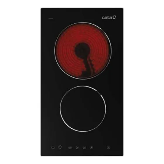Encimera Vitrocerámica 2 Zonas Cocción T 3102 Bk Marca Cata