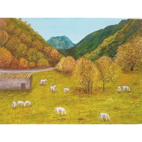 Cuadro Al Oleo Sobre Tela  80 X 60 - Paisaje Serrano- Frank