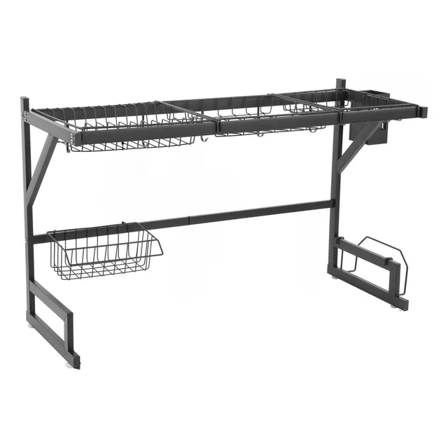 Escurridor Organizador De Platos P/ Cocina Acero Inoxidable Color Negro