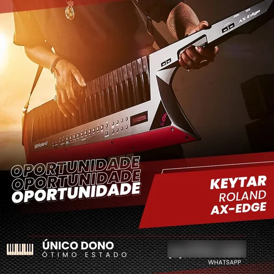 Roland Ax-edge 49 Teclas Keytar Preto 9v/ac Adaptador