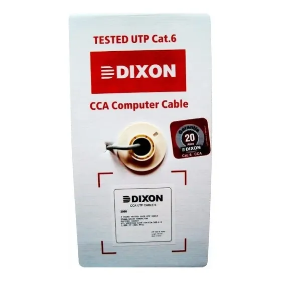 Cable Red UTP Categoría 6 Dixon 3060 Bobina 305m Interior CCA RJ45 | Cuotas sin interés